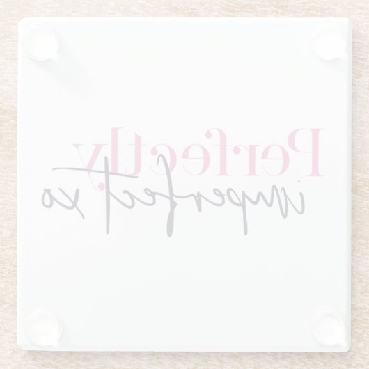 完全に不完全なxoメ感動的ッセージ ガラスコースター (裏面)