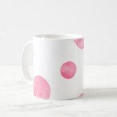 🔘完全に丸い：タイムレスドットのマグカップ コーヒーマグカップ (正面左)