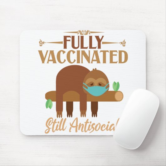 完全に予防接種された反社会的な眠いナマケモノ マウスパッド (マウス)