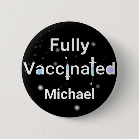 完全に予防接種された 缶バッジ (正面)