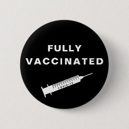 完全に予防接種されたCovid-19黒 缶バッジ