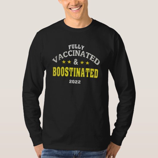 完全に予防接種され、2022年のおもしろいBoosti Tシャツ (正面)