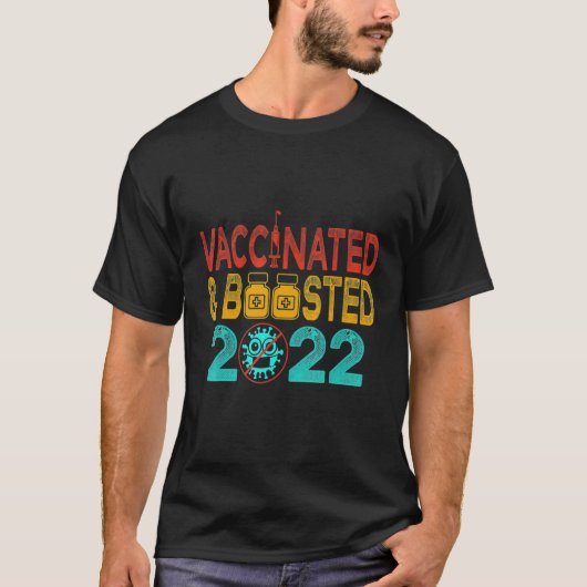 完全に予防接種され、2022年のPro Vaccine am V Tシャツ (正面)