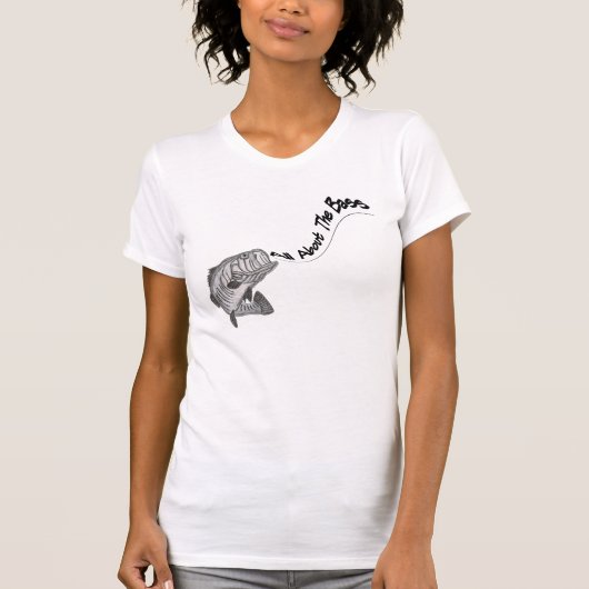 完全に低音のおもしろいな魚釣りのTシャツについて Tシャツ (正面)
