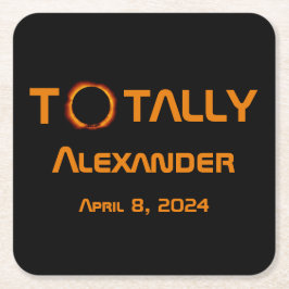 完全に個人的な2024 太陽の Eclipse スクエアペーパーコースター