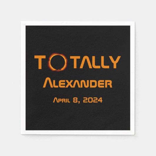 完全に個人的な2024 太陽の Eclipse スタンダードカクテルナプキン (正面)