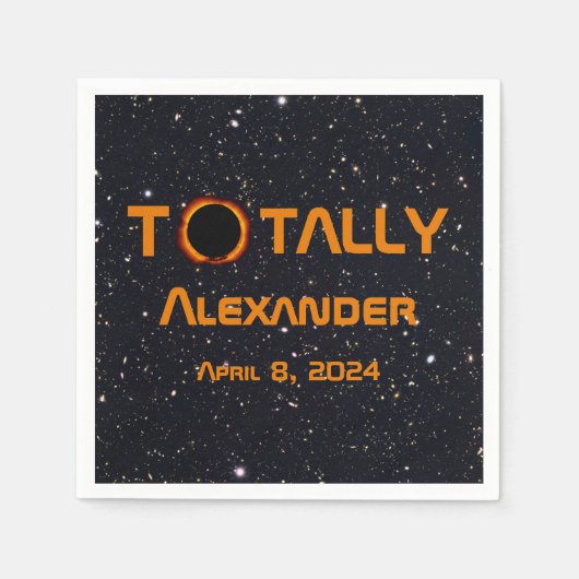 完全に個人的な2024 太陽の Eclipse スタンダードカクテルナプキン (正面)