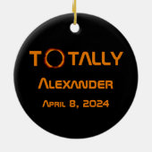 完全に個人的な2024 太陽の Eclipse セラミックオーナメント (裏面)