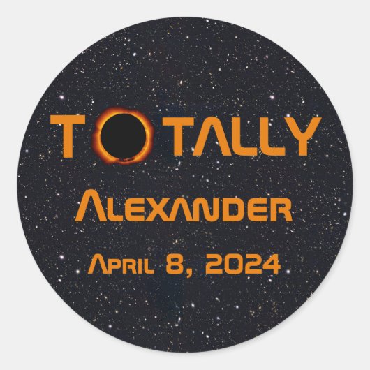 完全に個人的な2024 太陽の Eclipse ラウンドシール (正面)