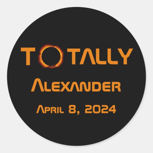 完全に個人的な2024 太陽の Eclipse ラウンドシール (正面)