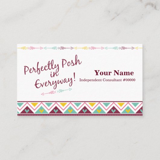 完全に優雅な名刺、優雅なBoho 名刺 (裏面)