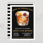 完全に古い誕生日パファッションドーティー 招待状 (正面/裏面)