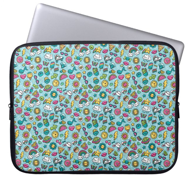 完全に可愛いドードルエレクトロニクススリーブ ラップトップスリーブ (正面)