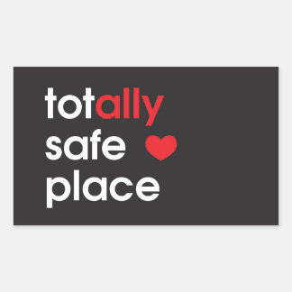 「完全に安全な場所」 Ally Safe Place 長方形シール