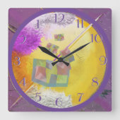 完全に後ろ向きの時計から スクエア壁時計 (正面)