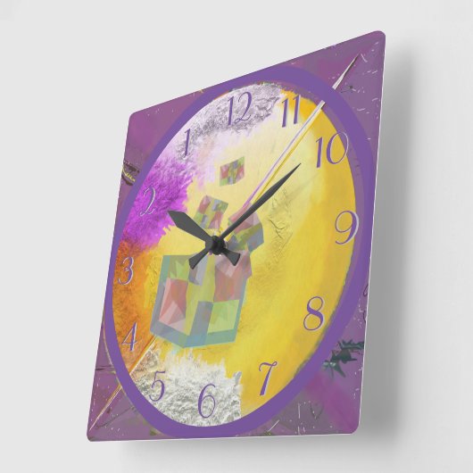 完全に後ろ向きの時計から スクエア壁時計 (傾斜)