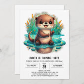 完全に愛らしい誕生日パーティーの招待状 招待状 (正面/裏面)