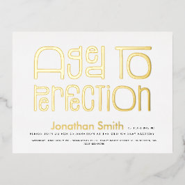 完全に成熟した人間の誕生日パーティー 箔招待状ポストカード