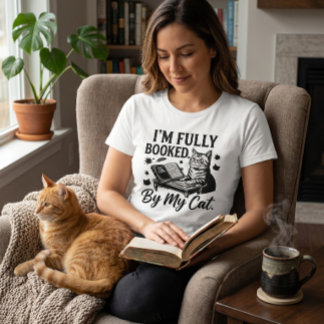完全に本に埋もれている猫 Tシャツ