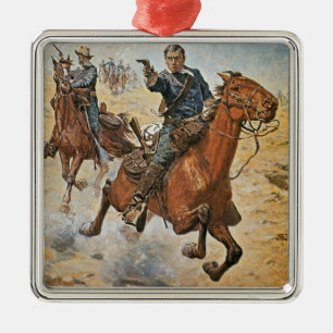 完全に本当に: 1870年代(coの米国の騎兵隊の兵士 メタルオーナメント