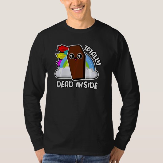 完全に死んだおもしろい虹の棺かわいい子 Tシャツ (正面)
