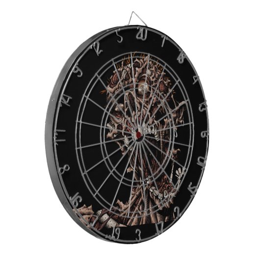 完全に死んでいないゾンビの苦しめられた腐った肉の叫び ダーツボード (正面左)