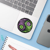 完全に死んでいな調和：ゾンビ陰陽記号 シール (ノートパソコンとiPhone)