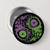 完全に死んでいな調和：ゾンビ陰陽記号 缶バッジ (正面&裏面)