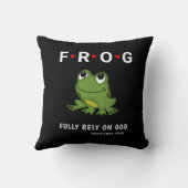 完全に神のカエルのハートに依存パーソナライズされた クッション (裏面)