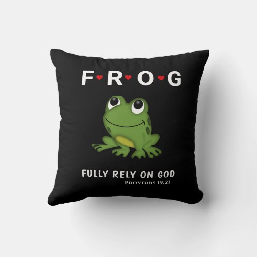 完全に神のカエルのハートに依存パーソナライズされた クッション (裏面)