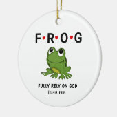 完全に神のカエルのハートに依存パーソナライズされた セラミックオーナメント (左)
