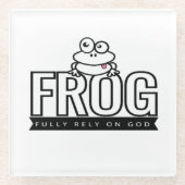 完全に神クリスチャンのコースターに頼る ガラスコースター (正面)