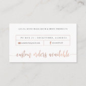 完全に私についてBathおよび体 名刺 (裏面)