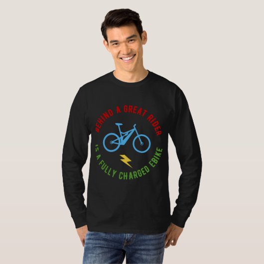 完全に素晴らし充電されたEbike おもしろい E-Bの後ろ Tシャツ (正面フル)