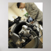 完全に組み立てられた航空機乗務員ヘルメット ポスター (正面)