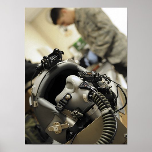 完全に組み立てられた航空機乗務員ヘルメット ポスター (正面)