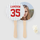 完全に編集可能なカラーズベースボールジャージのストライプ ハンドファン (正面&裏面)