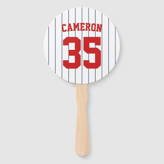 完全に編集可能なカラーズベースボールジャージのストライプ ハンドファン (正面)