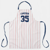 完全に編集可能なカラーベースボールジャージストライプの名前 エプロン (正面)