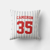 完全に編集可能なカラーベースボールジャージストライプの名前 クッション (裏面)