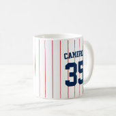 完全に編集可能なカラーベースボールジャージストライプの名前 コーヒーマグカップ (正面右)