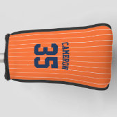 完全に編集可能なカラーベースボールジャージストライプの名前 ゴルフヘッドカバー (正面)