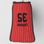 完全に編集可能なカラーベースボールジャージストライプの名前 ゴルフヘッドカバー (回転90)