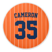 完全に編集可能なカラーベースボールジャージストライプの名前 セラミックノブ (正面)