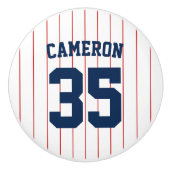 完全に編集可能なカラーベースボールジャージストライプの名前 セラミックノブ (正面)