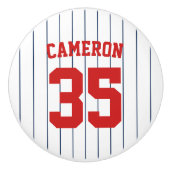 完全に編集可能なカラーベースボールジャージストライプの名前 セラミックノブ (正面)