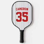 完全に編集可能なカラーベースボールジャージストライプの名前 ピックルボールラケット (裏面)