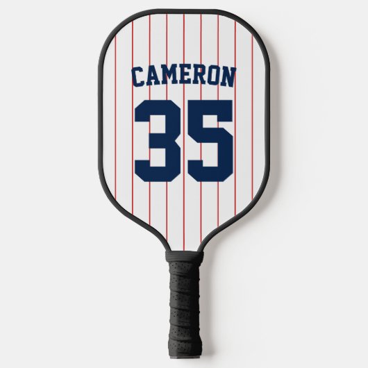 完全に編集可能なカラーベースボールジャージストライプの名前 ピックルボールラケット (正面)