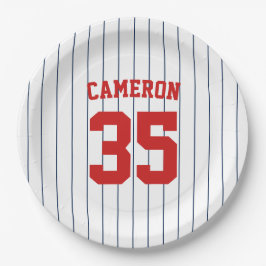 完全に編集可能なカラーベースボールジャージストライプの名前 ペーパープレート