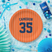 完全に編集可能なカラーベースボールジャージストライプの名前 ペーパープレート (パーティー)